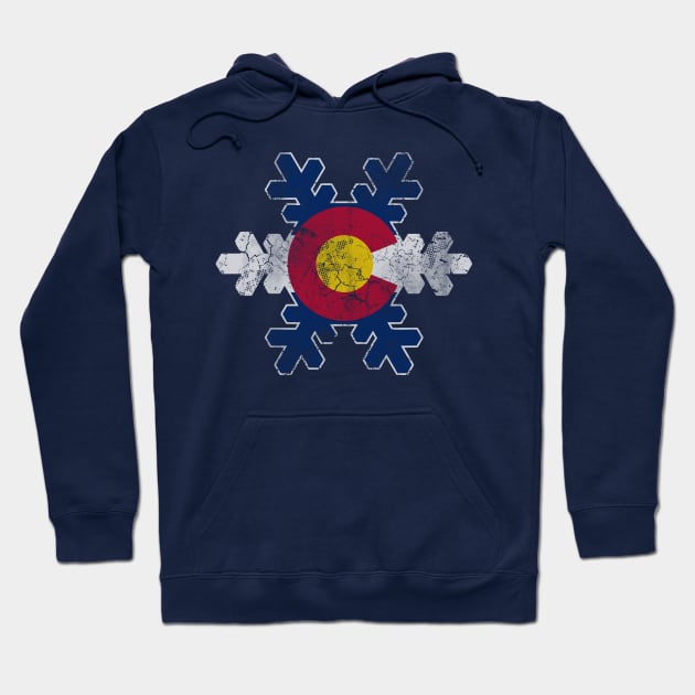 Colorado Flag Snowflake Winter Hoodie by E